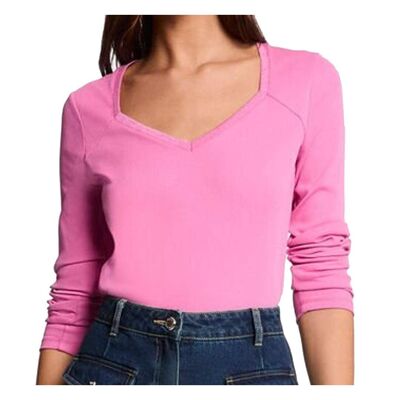 T-Shirt Manches Longues Rose Femme Morgan TRESOR - L