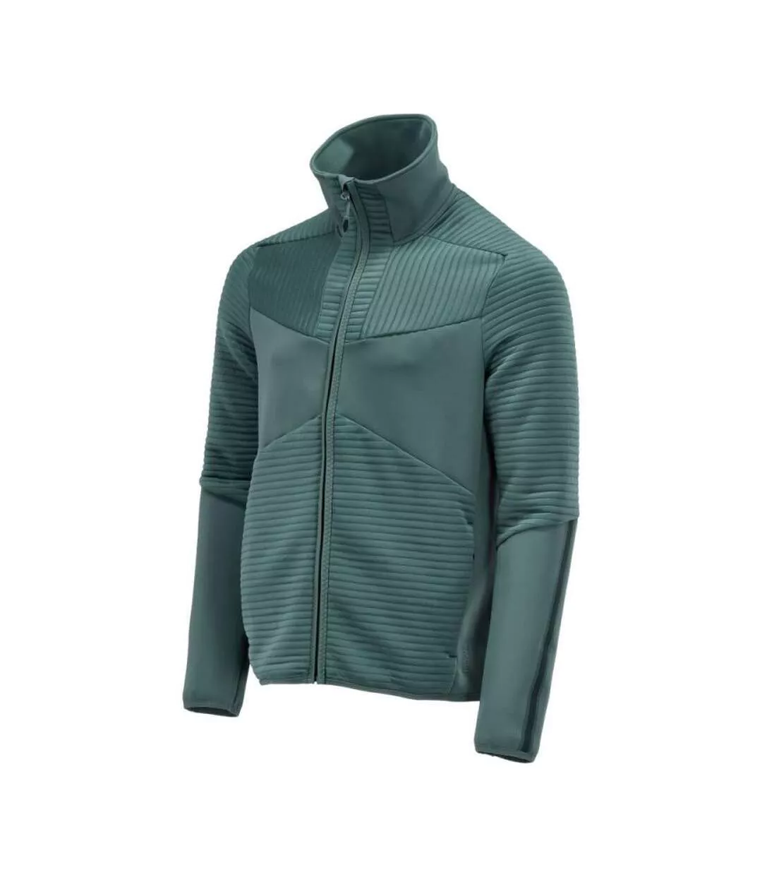 Mens Customised Striped Fleece Jacket Light Forest Green Mascot-3