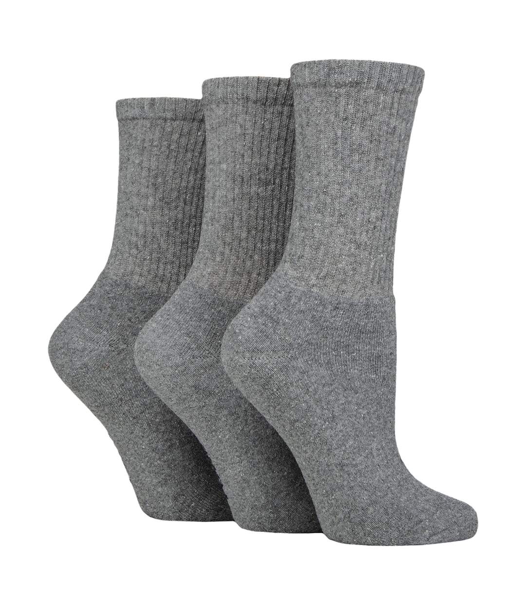 3 Pack Ladies Plain Crew Sport Socks - Soft Cotton Everyday Athletic Socks-1