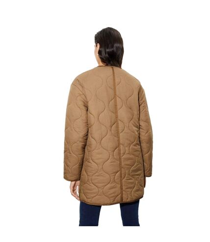 Womens/ladies collarless tall padded jacket chocolate Dorothy Perkins