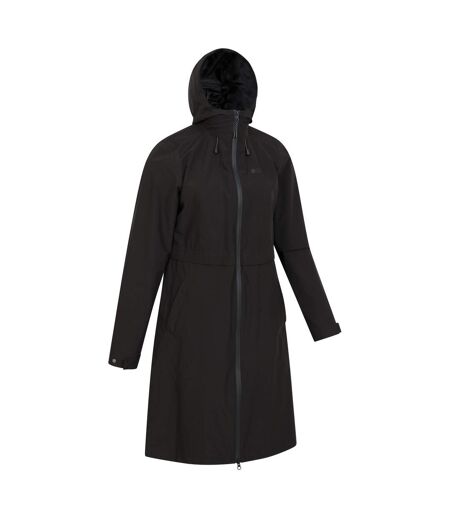 Womens/ladies hilltop extra long waterproof jacket black Mountain Warehouse