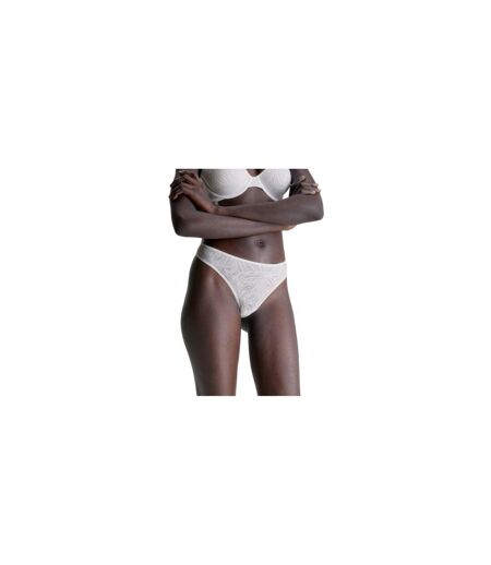 Womens/ladies Marquisette Sheer Thong White Calvin Klein