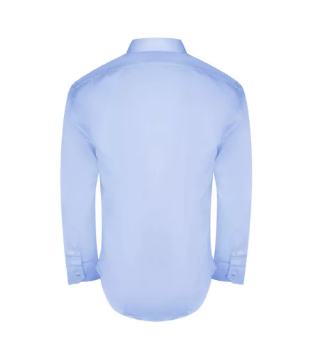 Chemise Manches Longues Motif/style Uni Homme Bleu Clair Aquascutum
