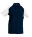 Polo de baseball à manches courtes homme bleu marine/gris clair/blanc Kariban-1