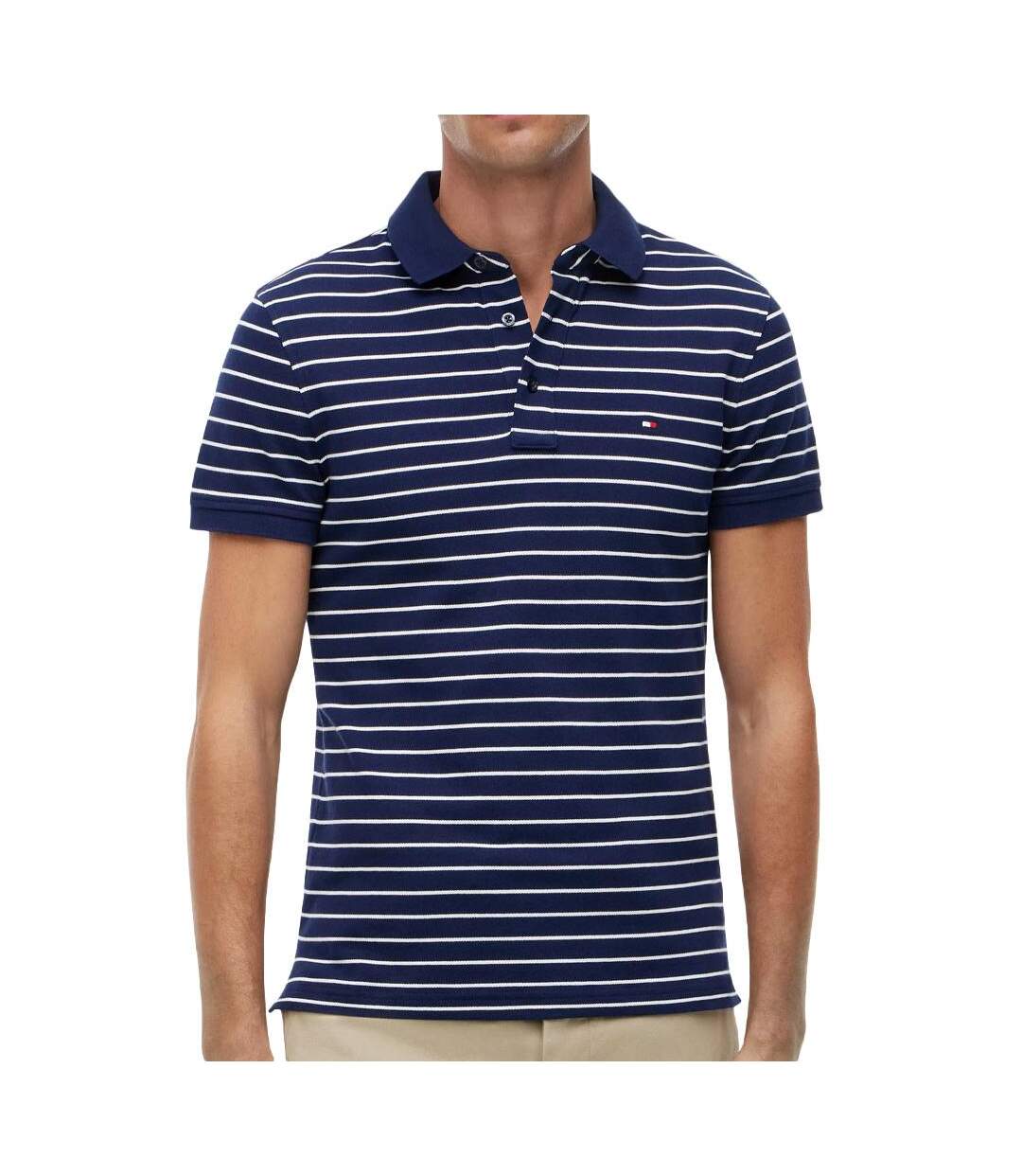 Polo marine/blanche homme tommy hilfiger 1985-1