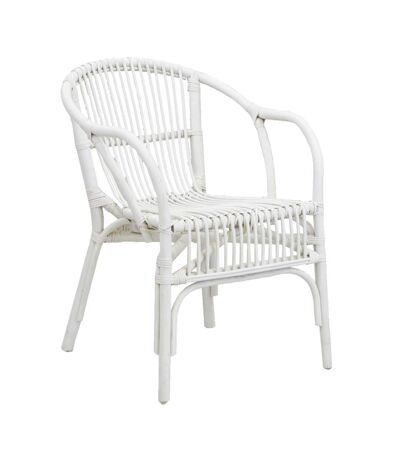 Fauteuil en rotin laqué blanc