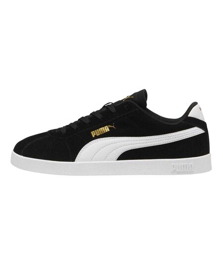 Mens Club Ii Suede Flat Trainers Black White Puma
