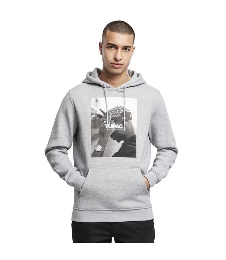Mens F*ck The World Tupac Shakur Hoodie Gris Chiné Mister Tee