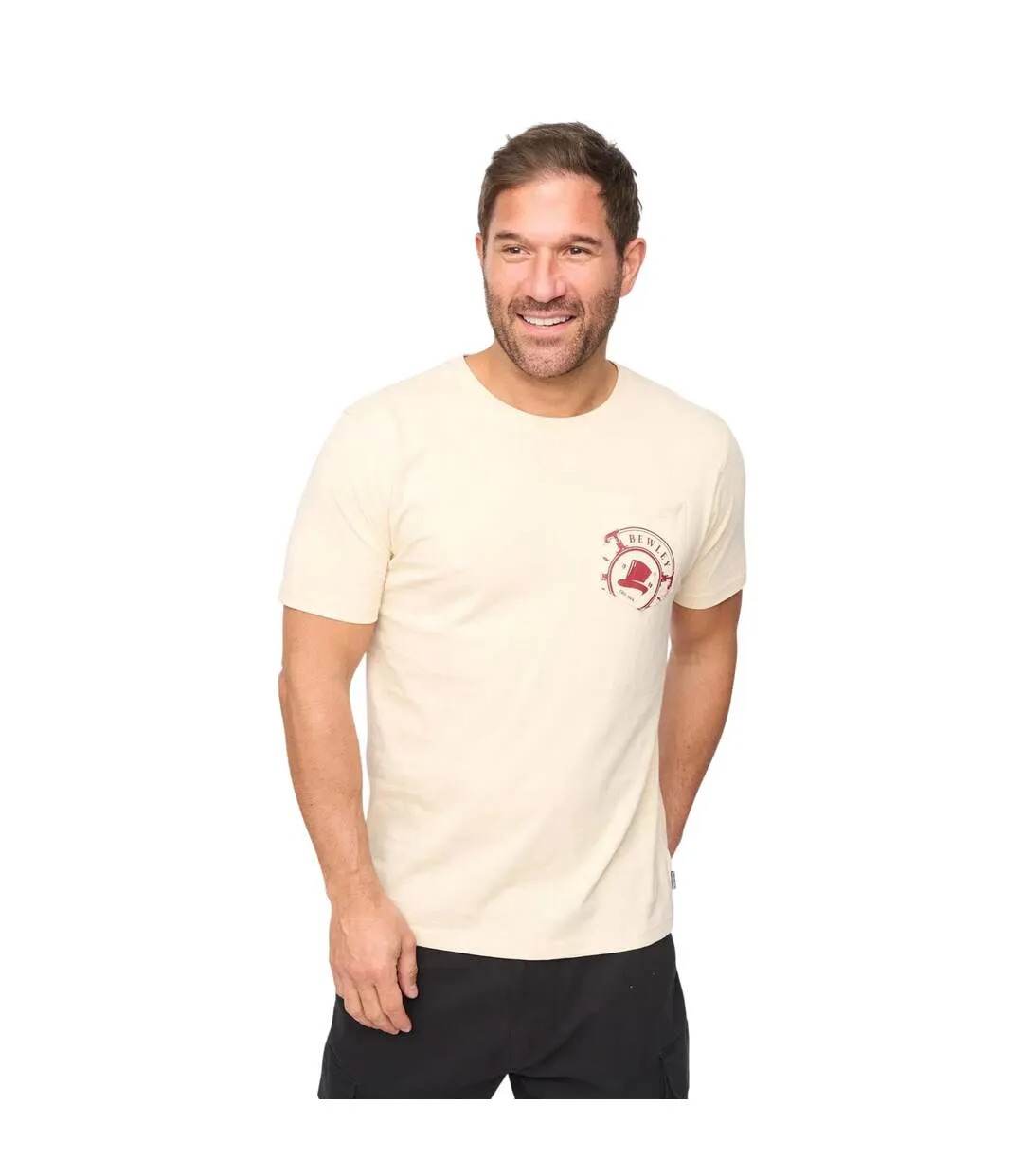 Mens Kinson Cotton T-shirt Stone Bewley & Ritch-2
