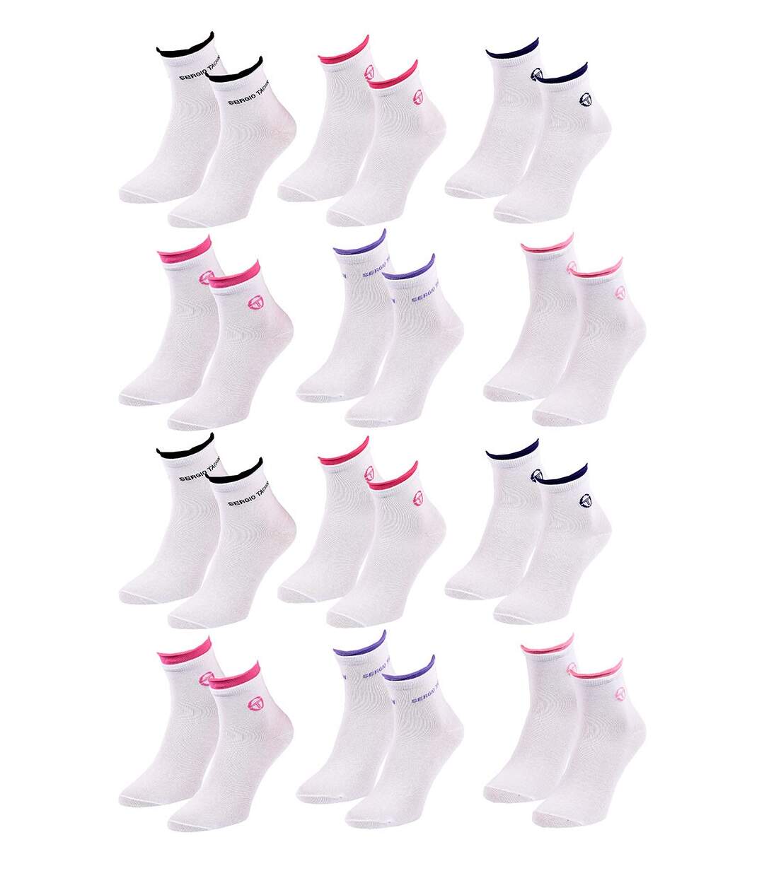 Chaussettes Femme QUARTER SERGIO TACCHINI Lot de 12 Pack de 12 Paires 5906-2