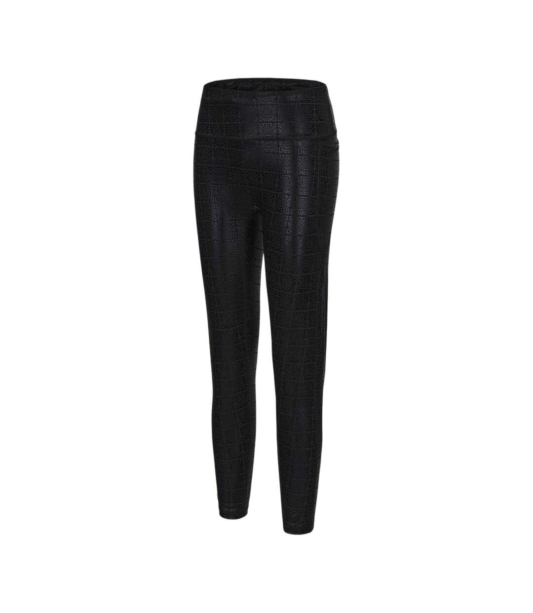 Womens/ladies Move Patterned High Rise Leggings Black Biba-3