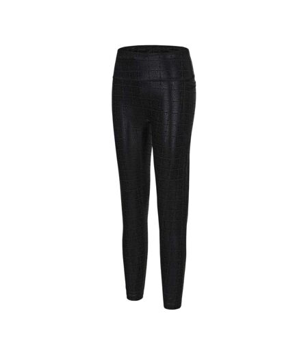 Womens/ladies Move Patterned High Rise Leggings Black Biba