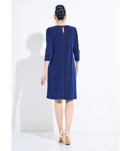 Robe droite courte maille brillante métallisée
