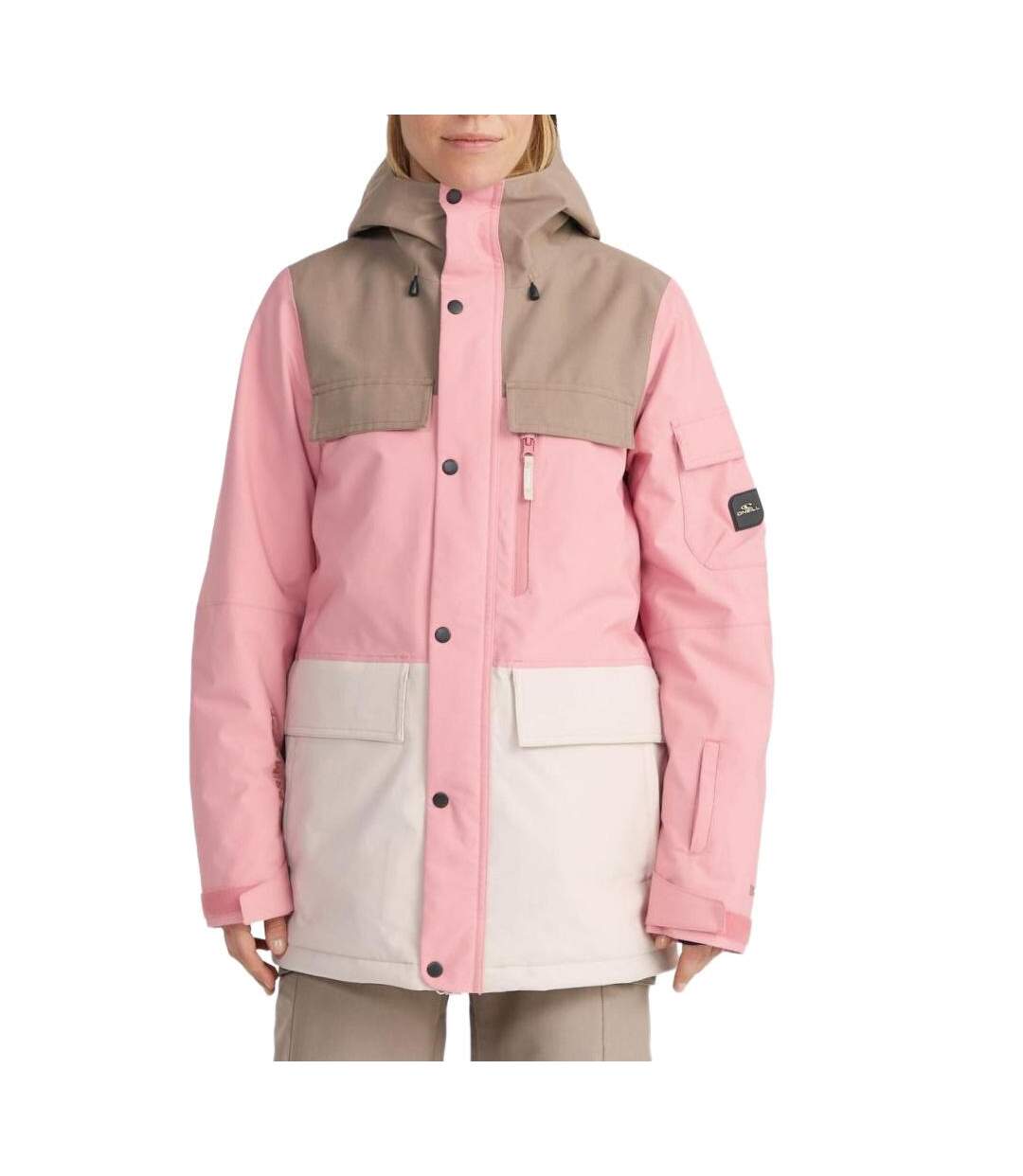 Manteau de ski rose femme o'neill utility pro hybrid-1