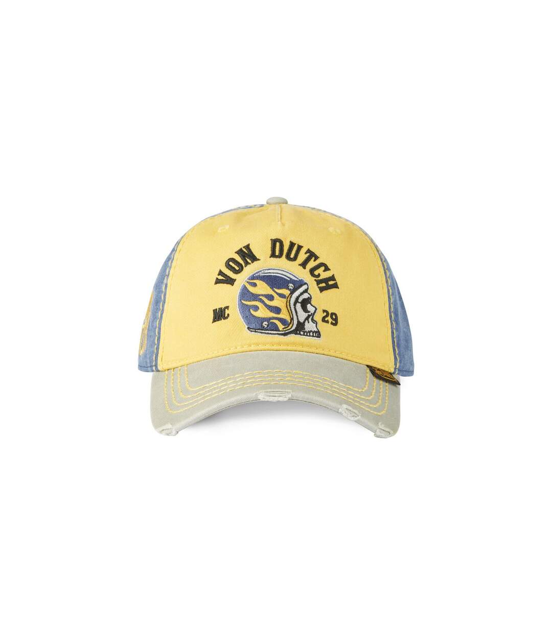 Casquette baseball en coton avec broderie effet usé Retro Helmet Vondutch-2
