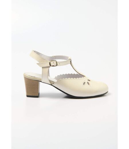 Sandales salomé cuir talon haut largeur confort