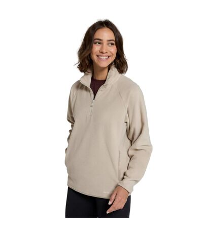 Womens/ladies Stockholm Half Zip Fleece Top Beige Animal