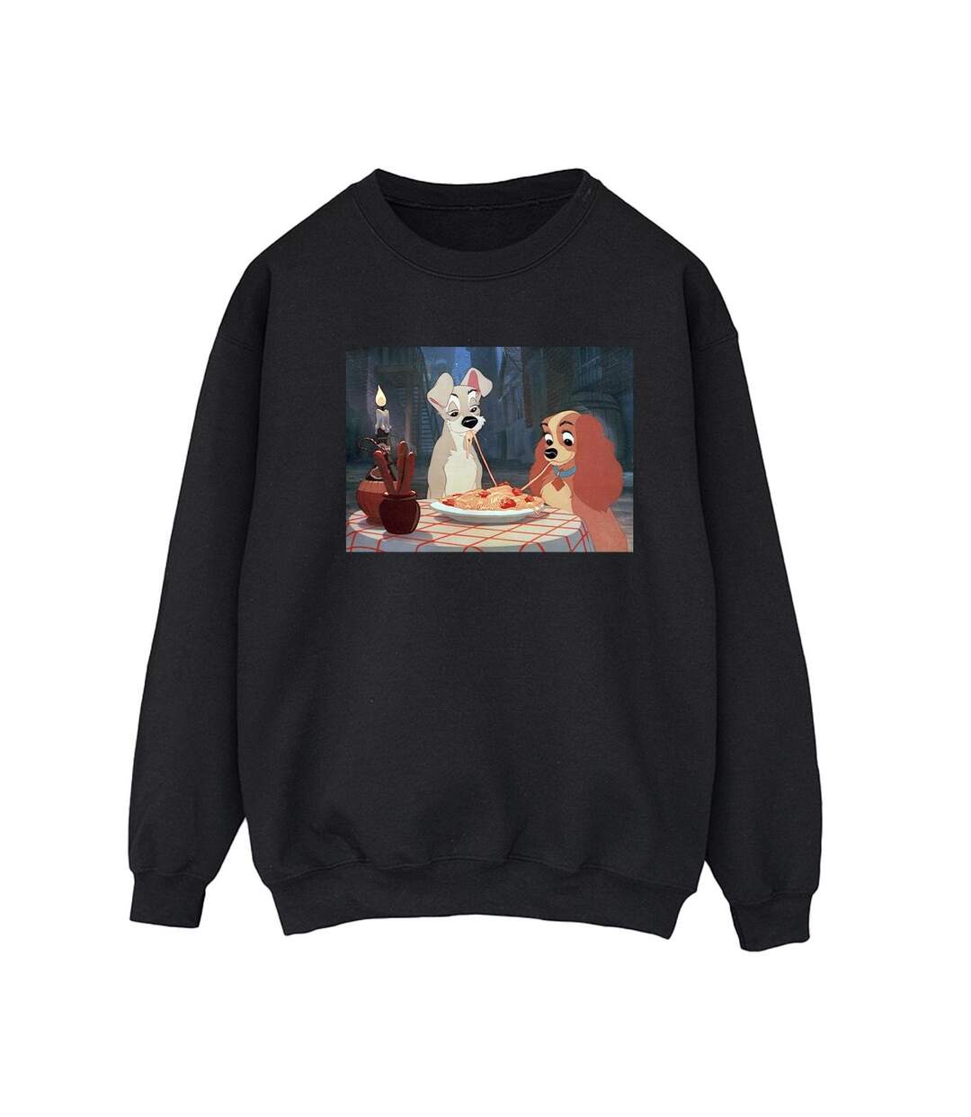 Disney - Sweat LADY AND THE TRAMP SPAGHETTI PHOTO - Femme (Noir) - UTBI23203-1