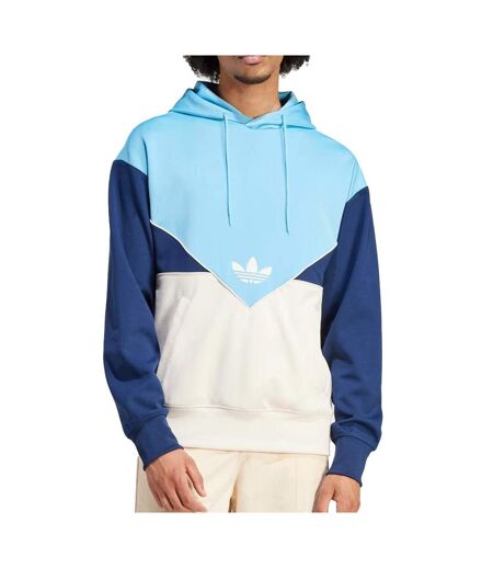 Sweat à Capuche Bleu/Beige Homme Adidas Poly - L