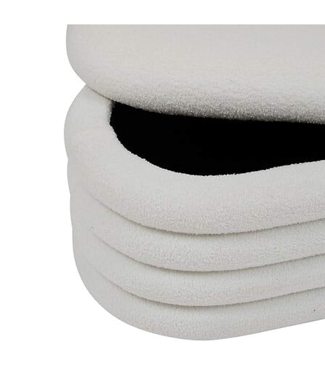 Banc coffre en bouclette GIULIA - Blanc-4