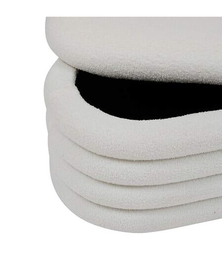 Banc coffre en bouclette GIULIA - Blanc