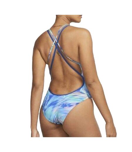 Maillot de bain 1 pièce bleu femme nike spiderback