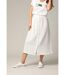 Jupe midi en gaze de coton jaune avec boutons TINLEY-2