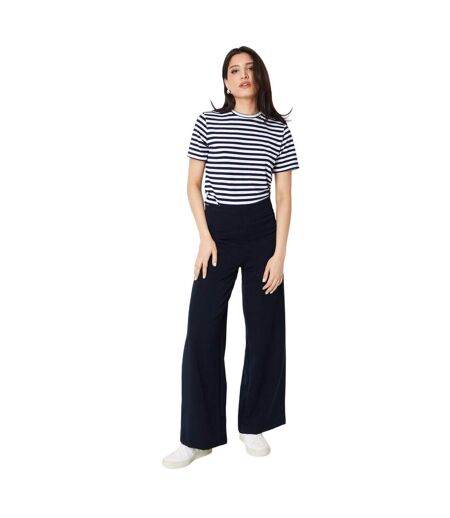 Womens/ladies panelled straight leg trousers navy Dorothy Perkins