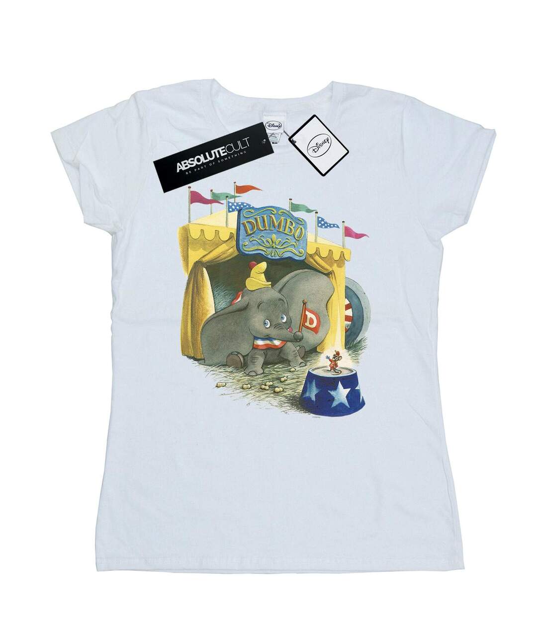 Disney T-shirt en coton Dumbo Circus Femme/Femme (Blanc) - UTBI15224-1