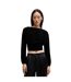 Womens/ladies Edevory Devore Wrap Top Black Boss-4