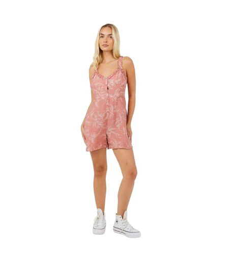 Combishort Sans Manches Motif/style Imprimé Feuille Femme Rose Brave Soul