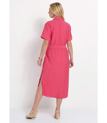 Robe chemisier longue manches courtes