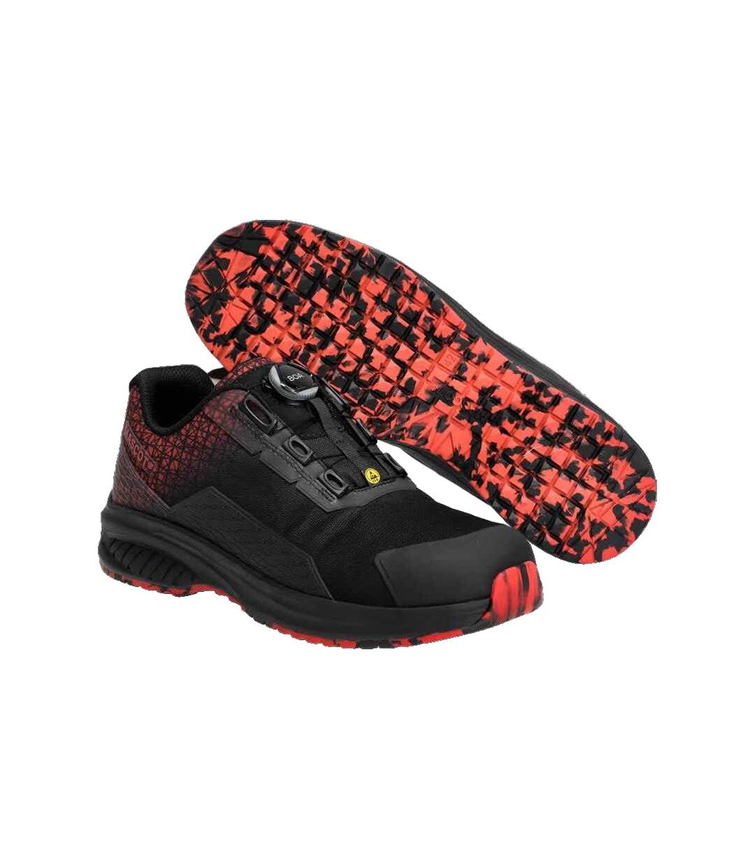 Mens Footwear Accelerate Safety Shoes Black Traffic Red Mascot-4