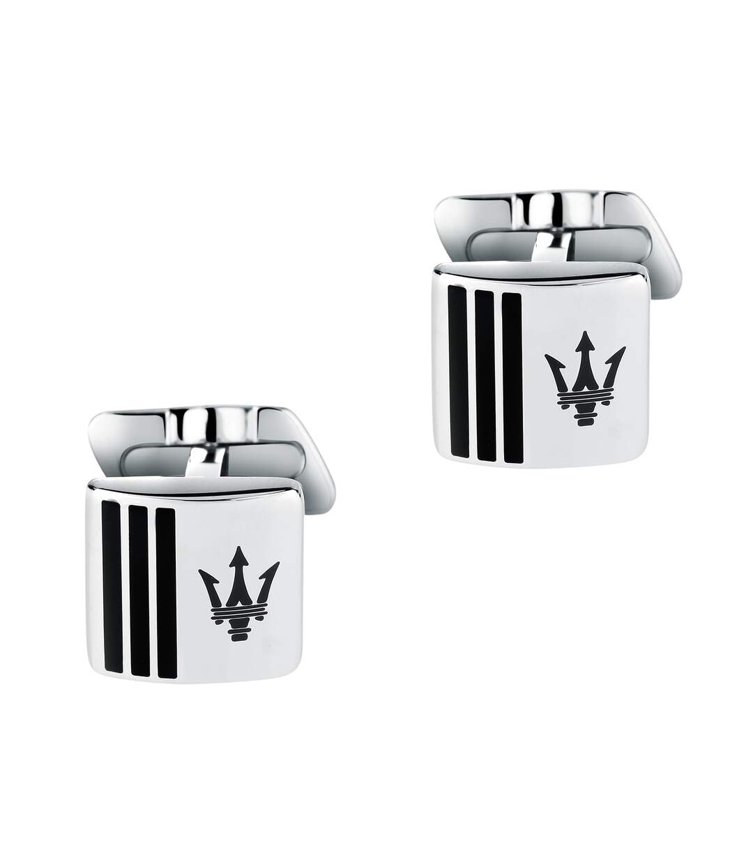 Mens Formal Cufflinks One Size Silver Black Maserati-3