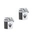 Mens Formal Cufflinks One Size Silver Black Maserati-3