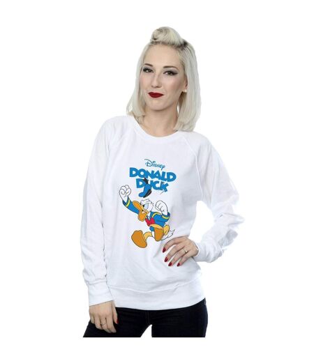 Disney Sweatshirt Donald Duck Furious Donald Womens/Ladies (Blanc) - UTBI27900