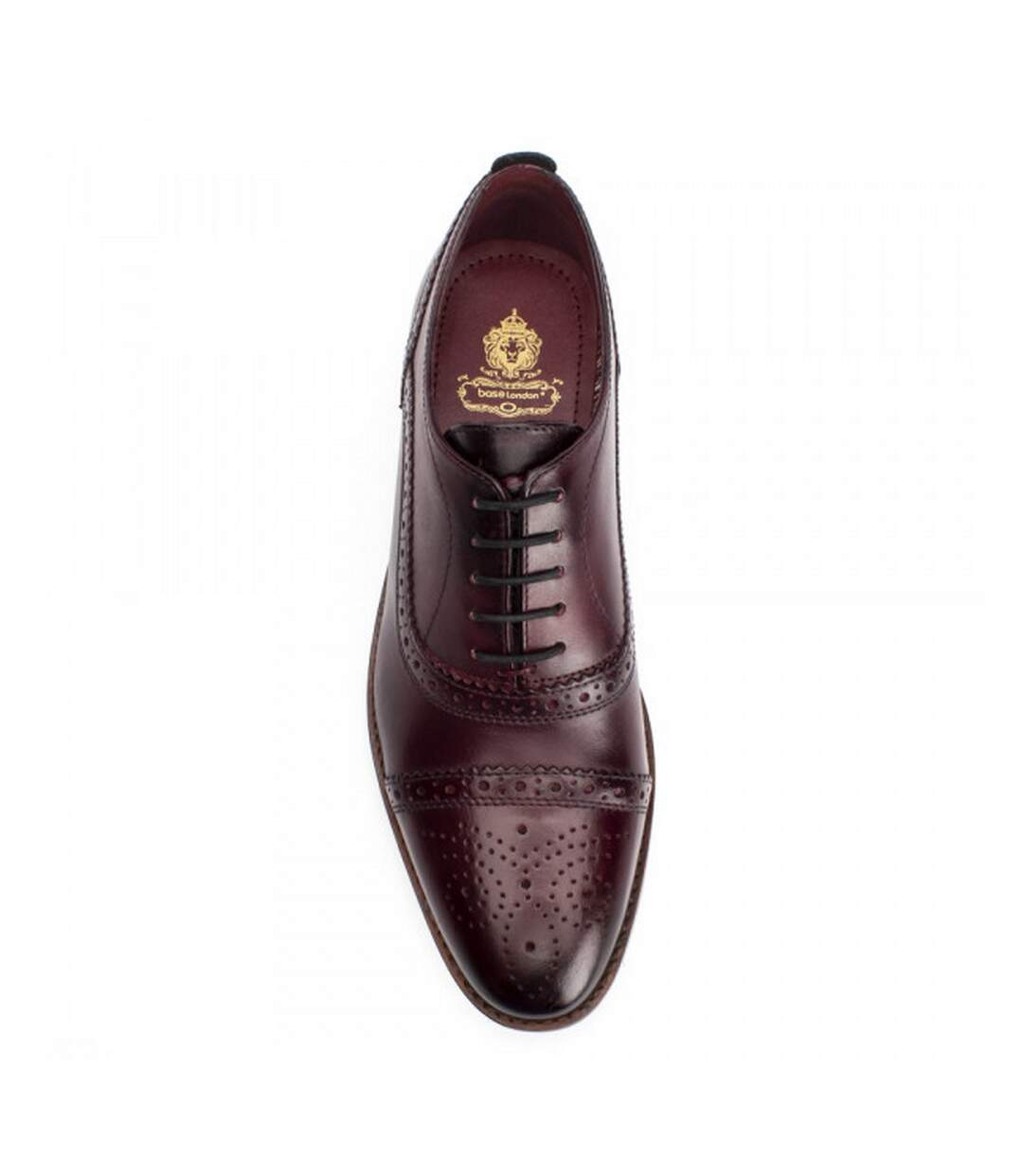 Chaussures brogues homme rouge foncé Base London-4