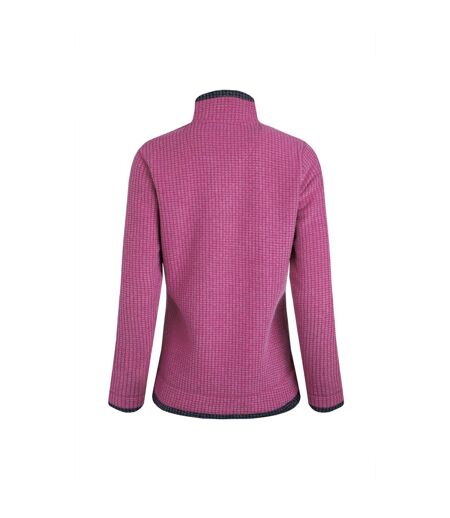 Womens/ladies beye grid eco friendly quarter zip fleece top dark raspberry Weird Fish