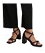 Womens/ladies illinois multi crossover strap wide sandals black Where´s That From