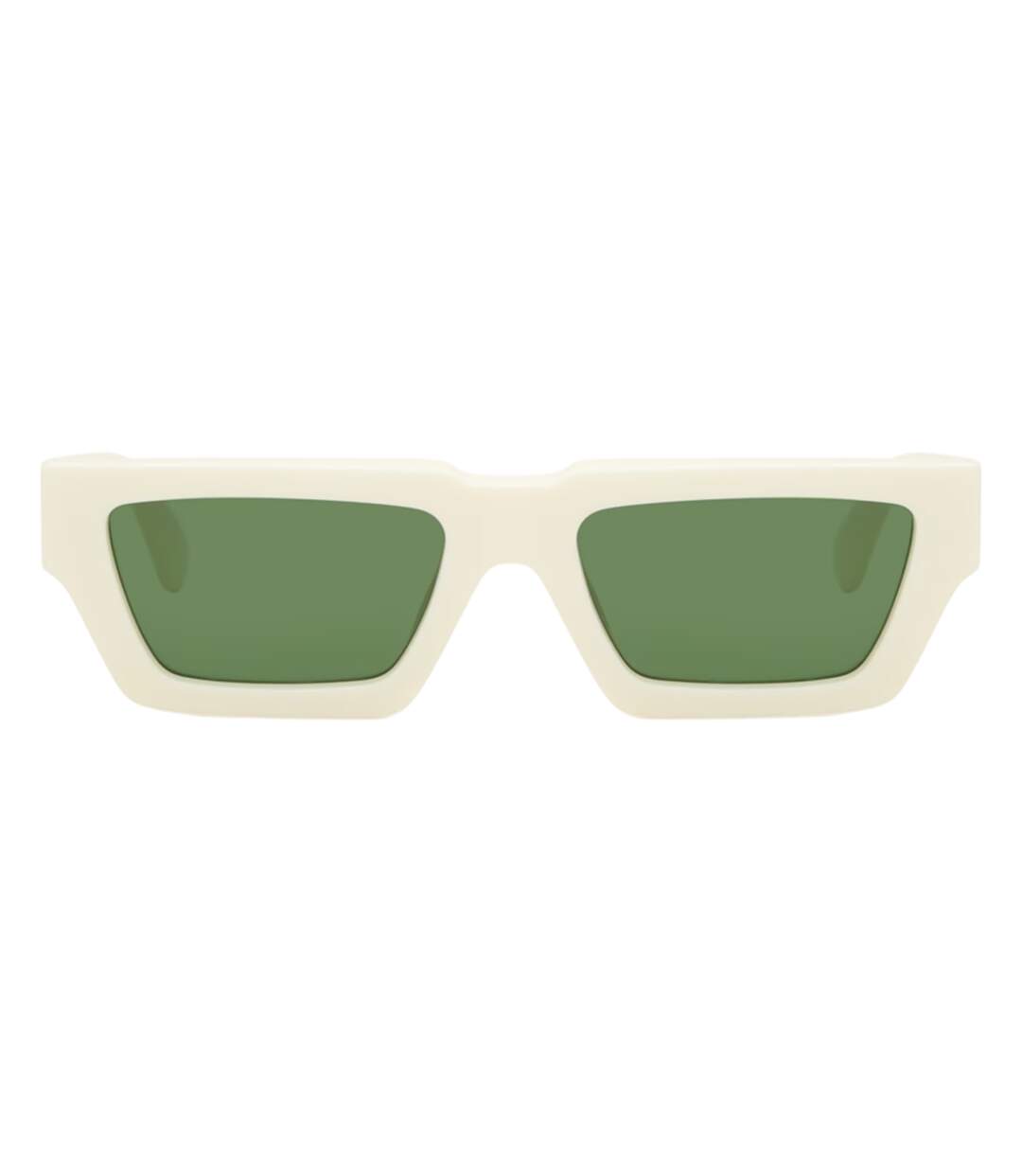 Lunettes De Soleil Motif/style Rectangle Manchester Femme Taille Unique Blanc Vert Off White-1