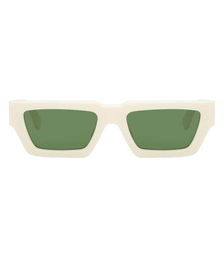 Lunettes De Soleil Motif/style Rectangle Manchester Femme Taille Unique Blanc Vert Off White