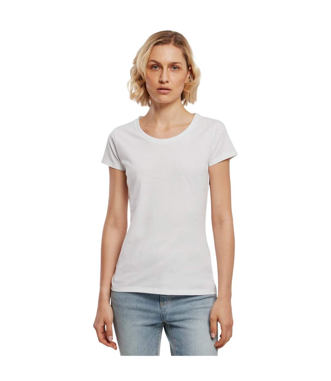T-shirt Basique Pour Femmes/femmes Blanc Build Your Brand-2