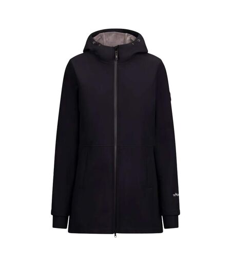 Womens/ladies priya long length soft shell jacket black Trespass