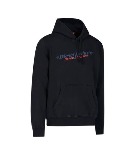Mens Industry Denim Division Hoodie Black Diesel