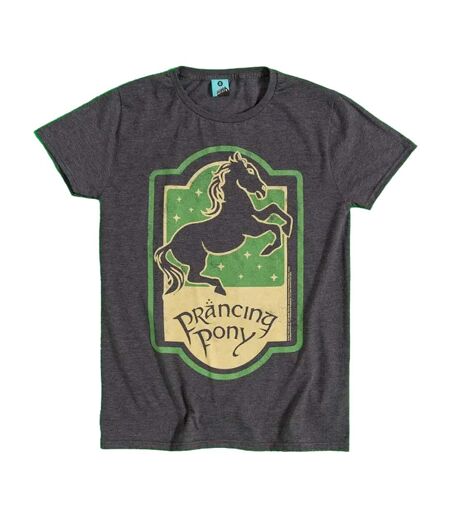 Unisex Adult Prancing Pony T-shirt Black The Lord Of The Rings