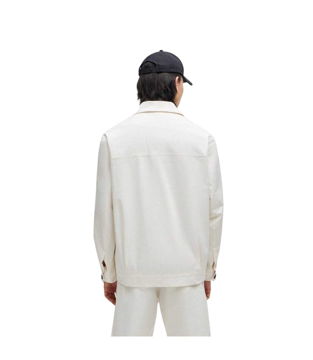 Mens Juliano242 Plain Long-sleeved Shirt Jacket White Hugo-3