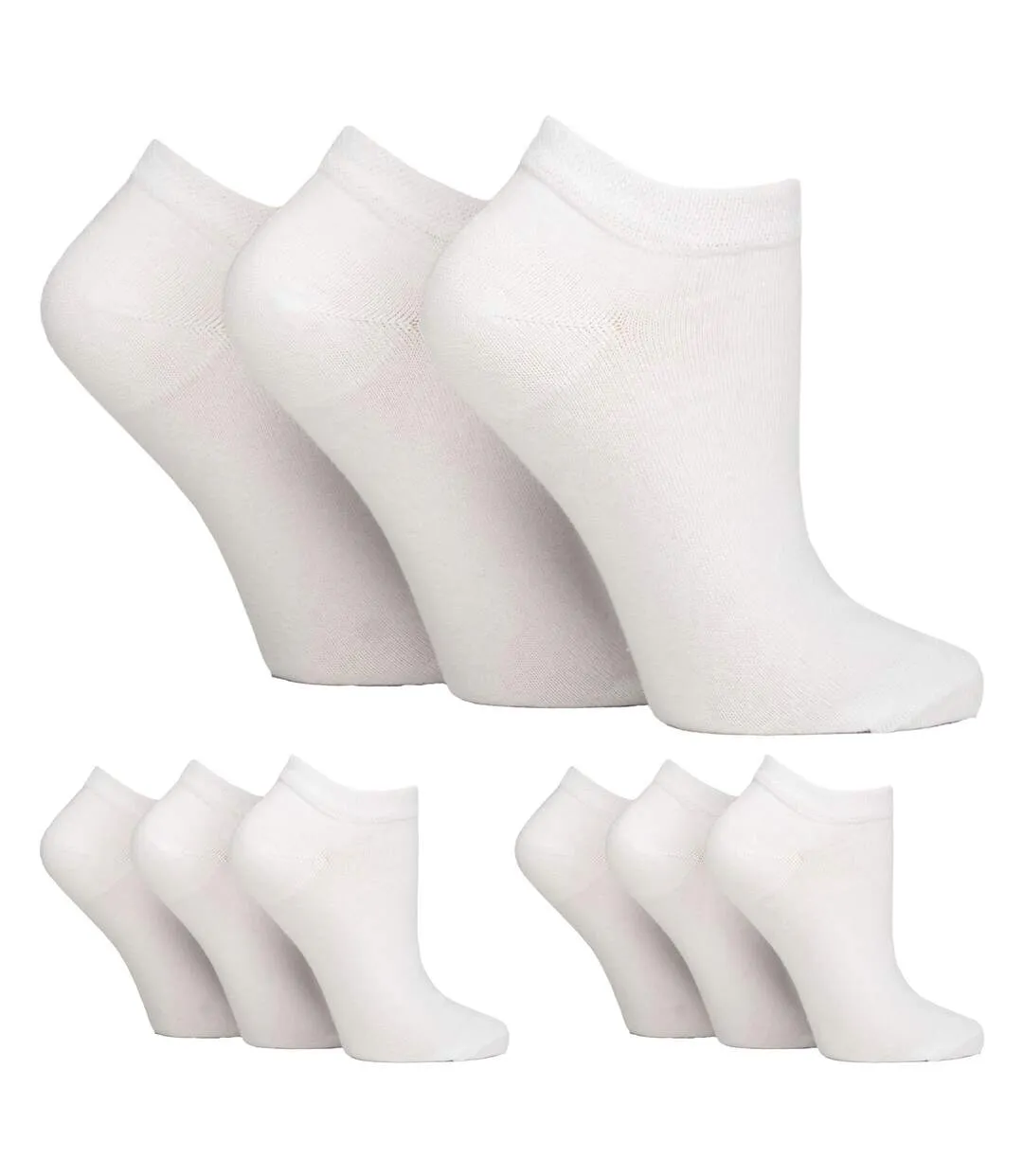 Paquet de 9 chaussettes en coton à la cheville en nid d'abeille pour femme-1