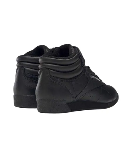 Womens/ladies Freestyle Leather High Tops Black Reebok