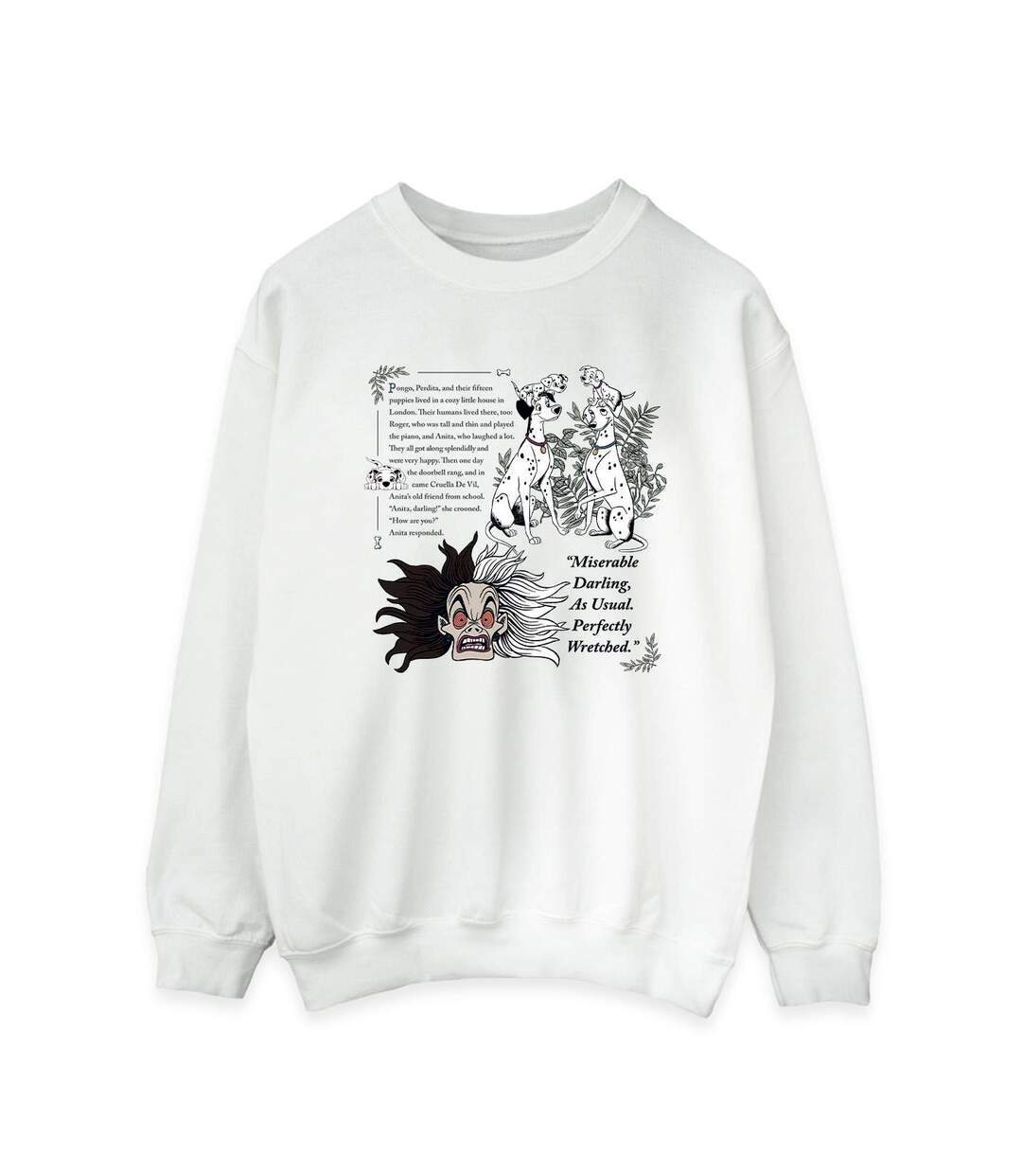 Disney - Sweat DALMATIANS MISERABLE DARLING - Femme (Blanc) - UTBI20138-1