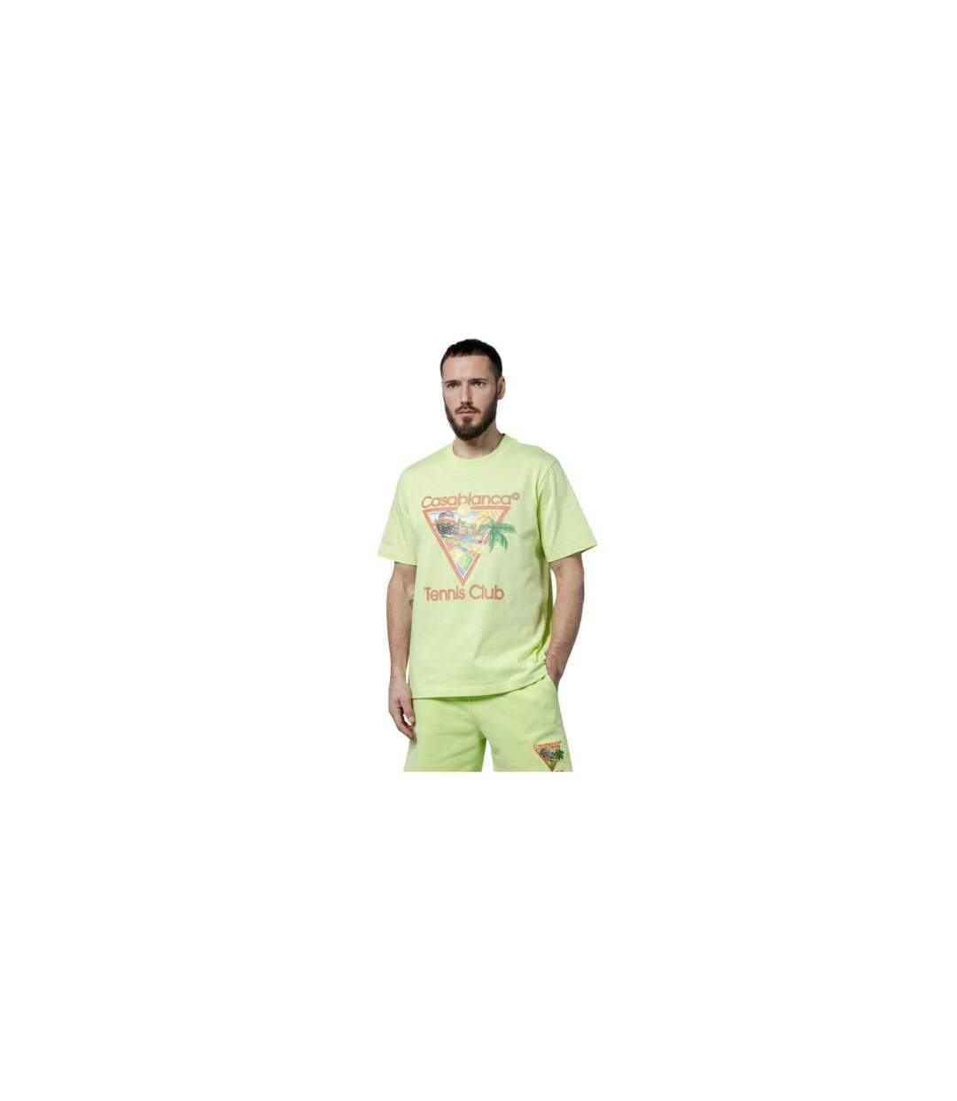 T-shirt Tennis Club Homme Vert Pâle Imprimé Casablanca-1